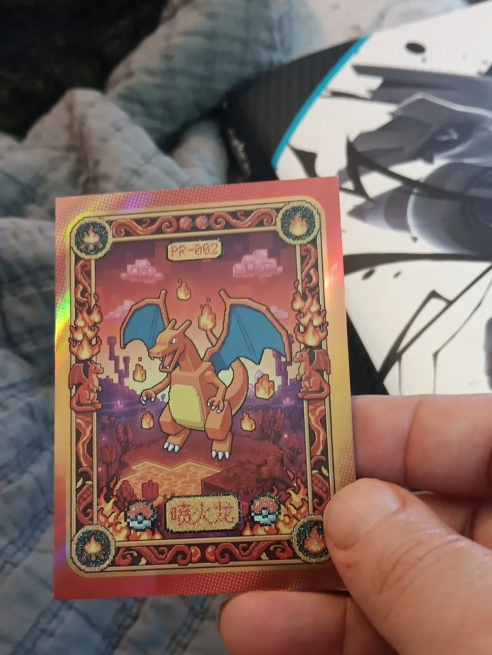 Pokemon Charizard Holographic Red Blue Gold Trading Card